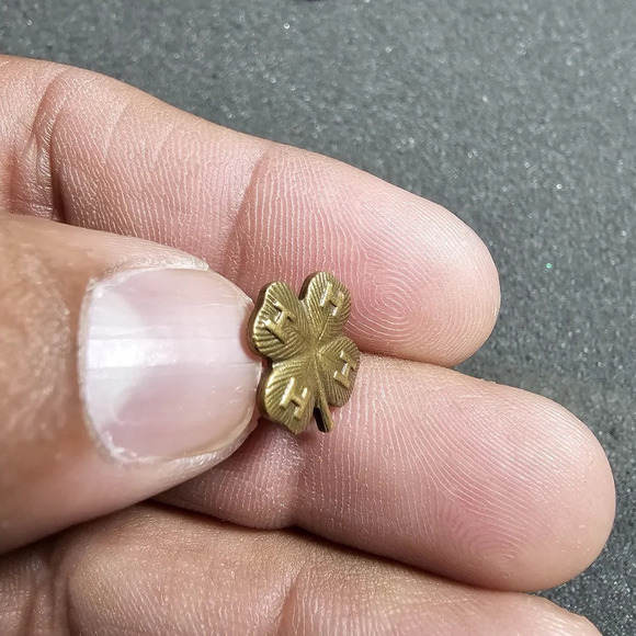 Vintage 4H Pin Bronze Metal Illinois State Four Leaf Clover see pictures for ref - Picture 2 of 7